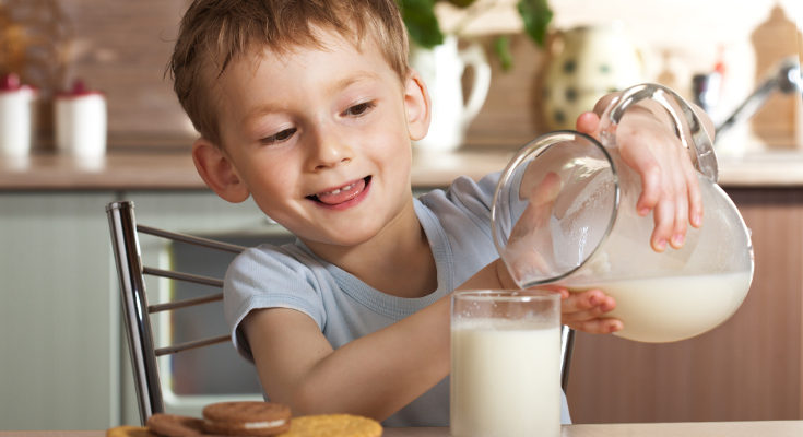 Los niños menores de 2 años necesitan leche entera