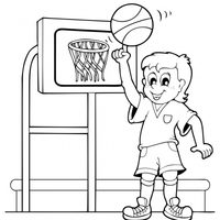 Niño jugando al baloncesto
