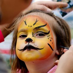 Maquillaje de león para niño en Halloween