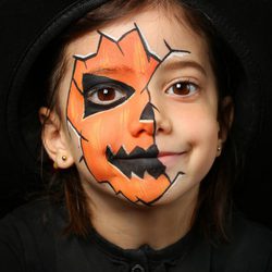 Maquillaje de calabaza de Halloween
