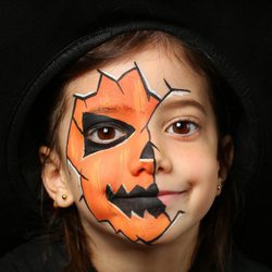 Maquillaje de calabaza de Halloween