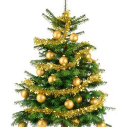 Árbol de Navidad con decoración dorada